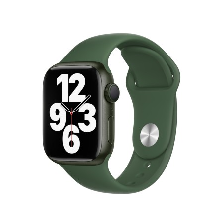 Apple Watch S7 GPS, 41mm Green Aluminium Case with Clover Sport Band - Regular