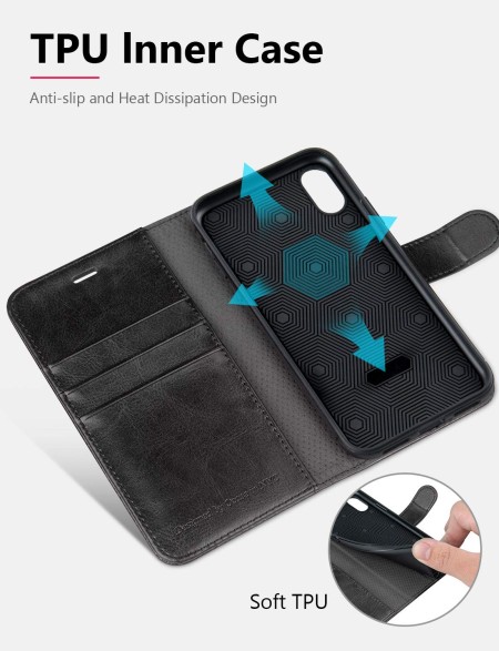IPHONE X MAGNETIC WALLET BLACK AND SOFT