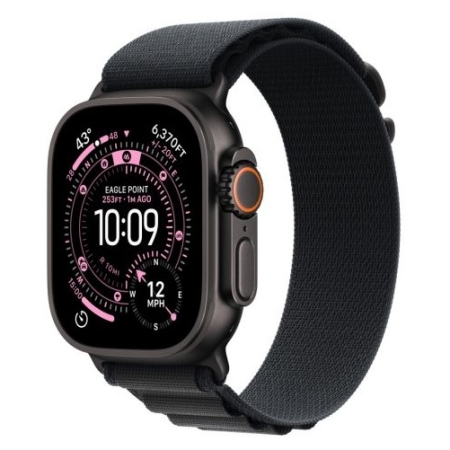 Apple Watch Ultra 3 Cellular 49mm Black Titanium Case with Black Alpine Loop - Small