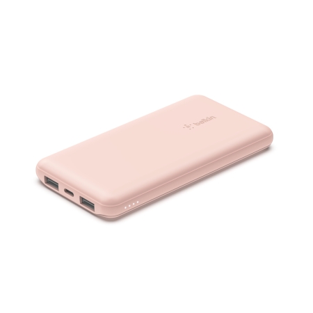 Belkin BOOST CHARGE (10000 mAH) Power Bank with USB-C 15W - Dual USB-A Pink
